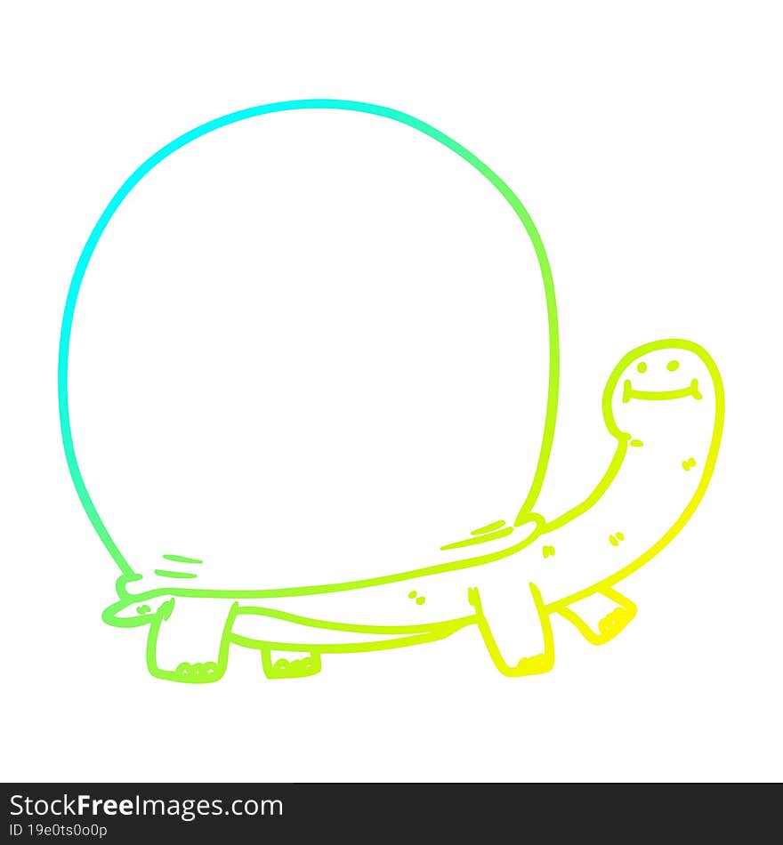 cold gradient line drawing cartoon tortoise