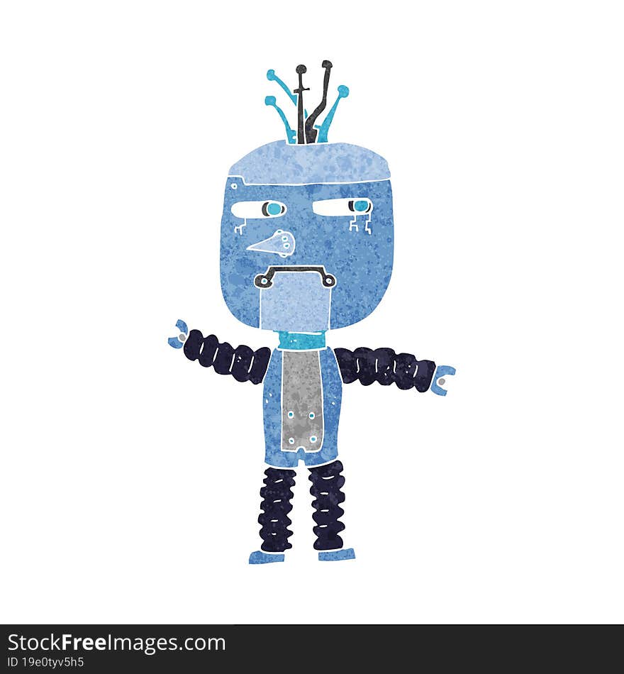 Cartoon Waving Robot