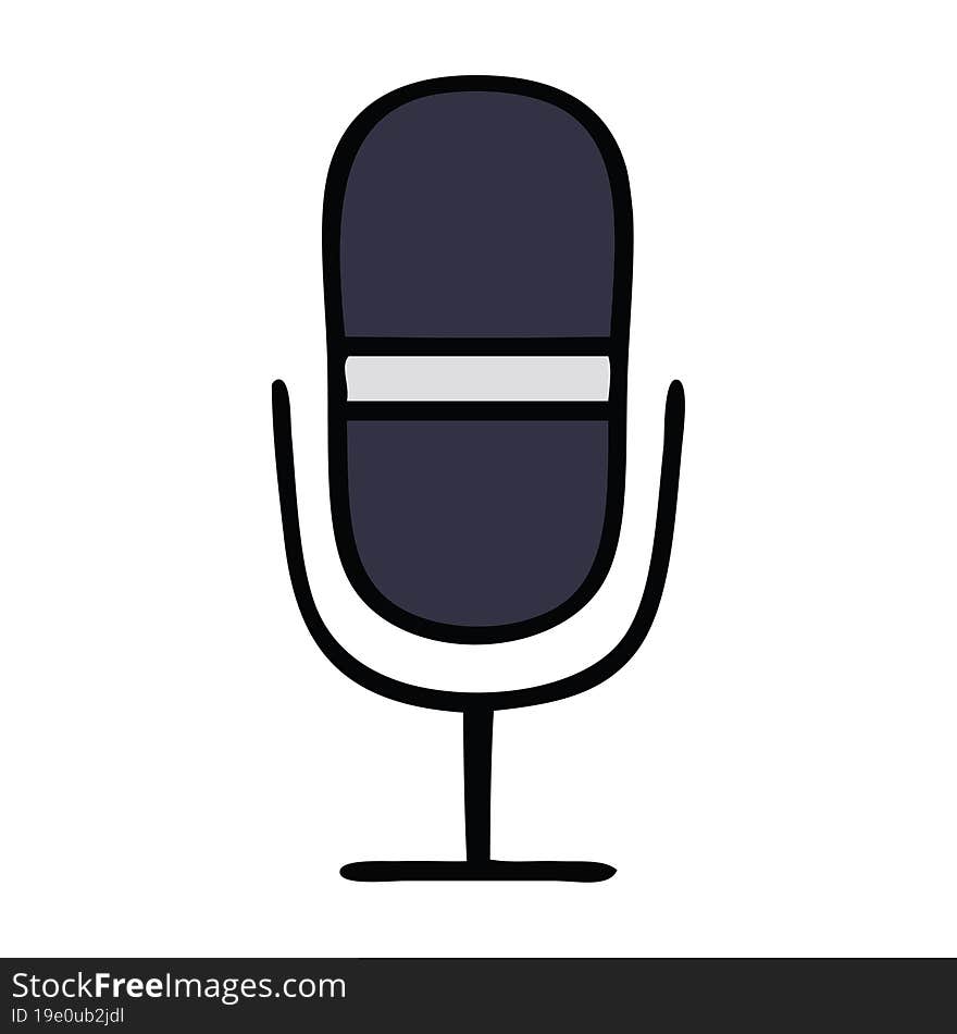 cute cartoon of a radio microphone