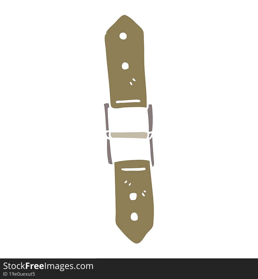 flat color illustration cartoon leather strap