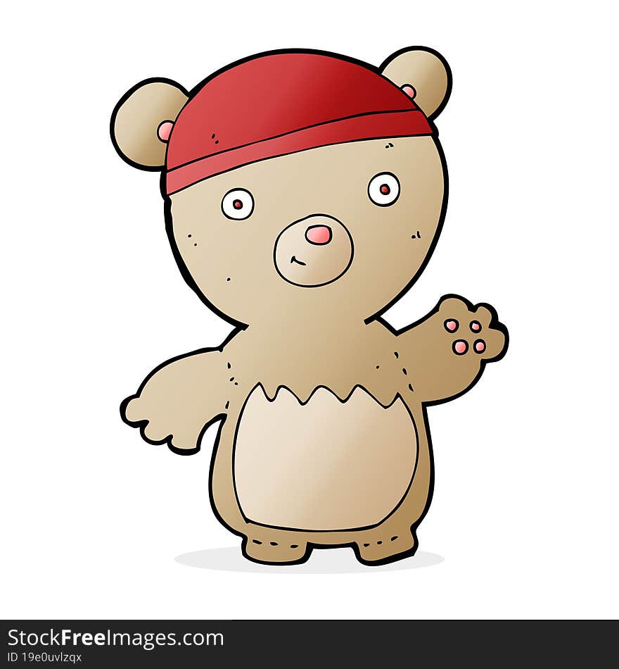 Cartoon Teddy Bear Wearing Hat