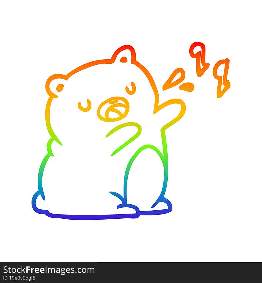 rainbow gradient line drawing bear singing a song