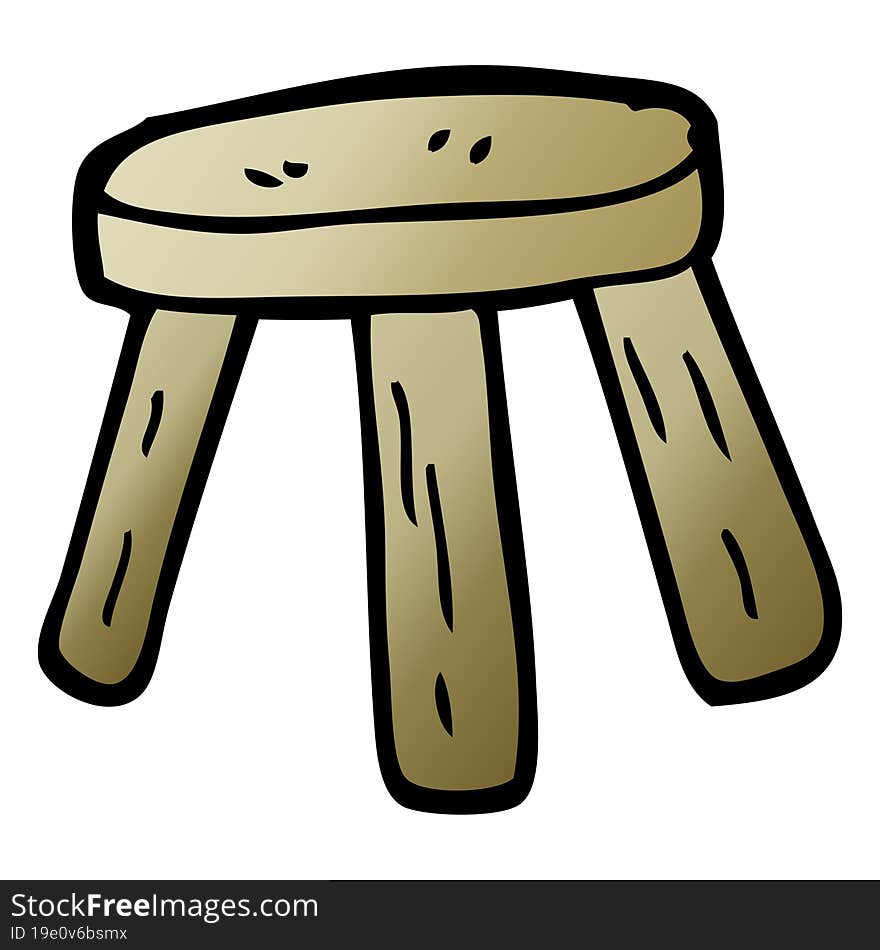 vector gradient illustration cartoon small stool