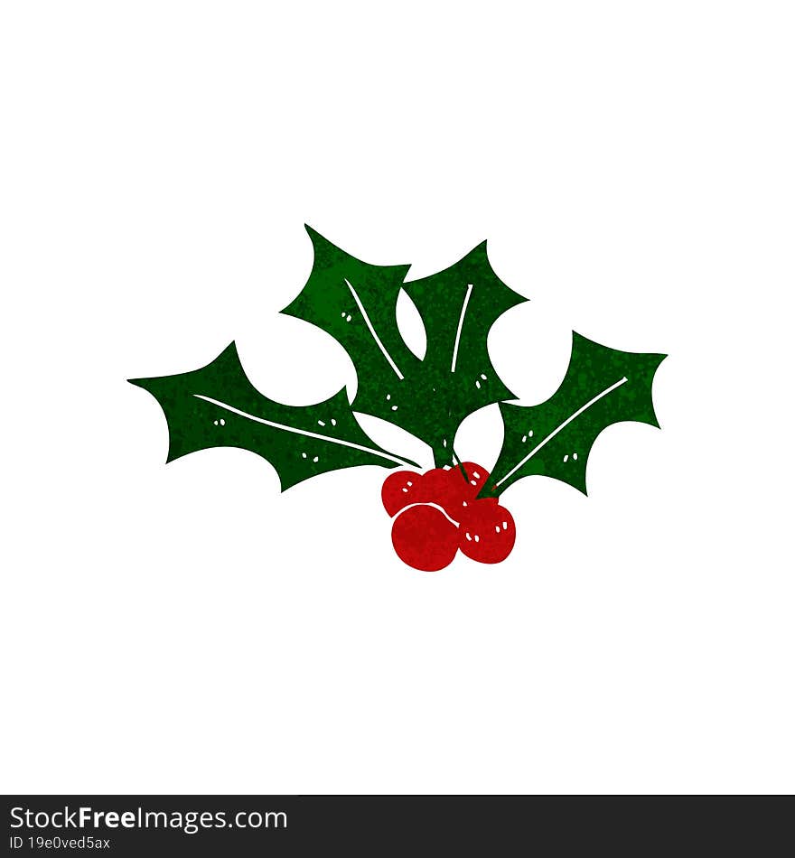 cartoon christmas holly