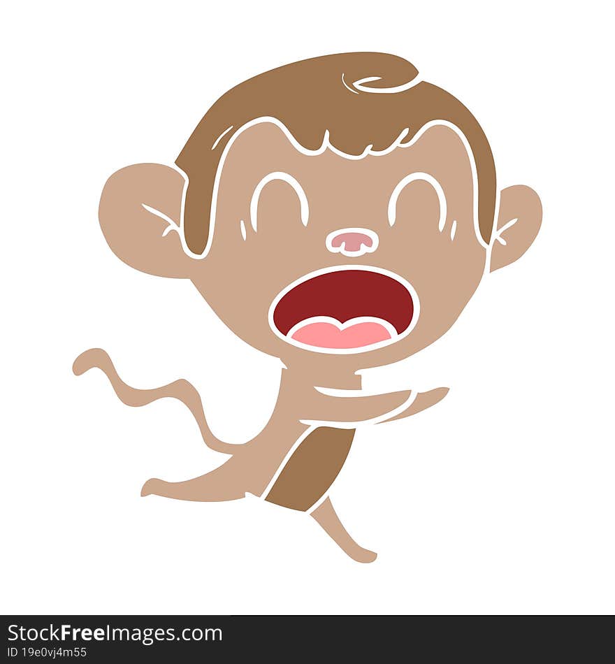 shouting flat color style cartoon monkey