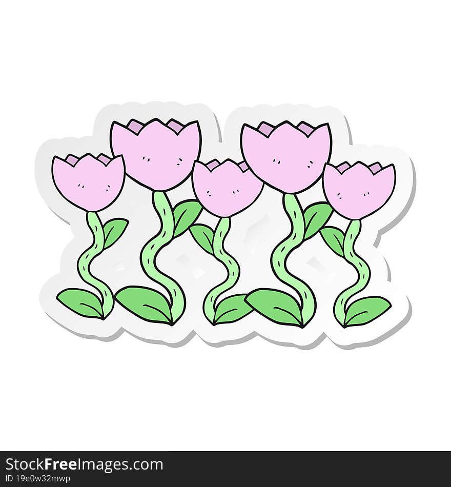 sticker of a cartoon flowers