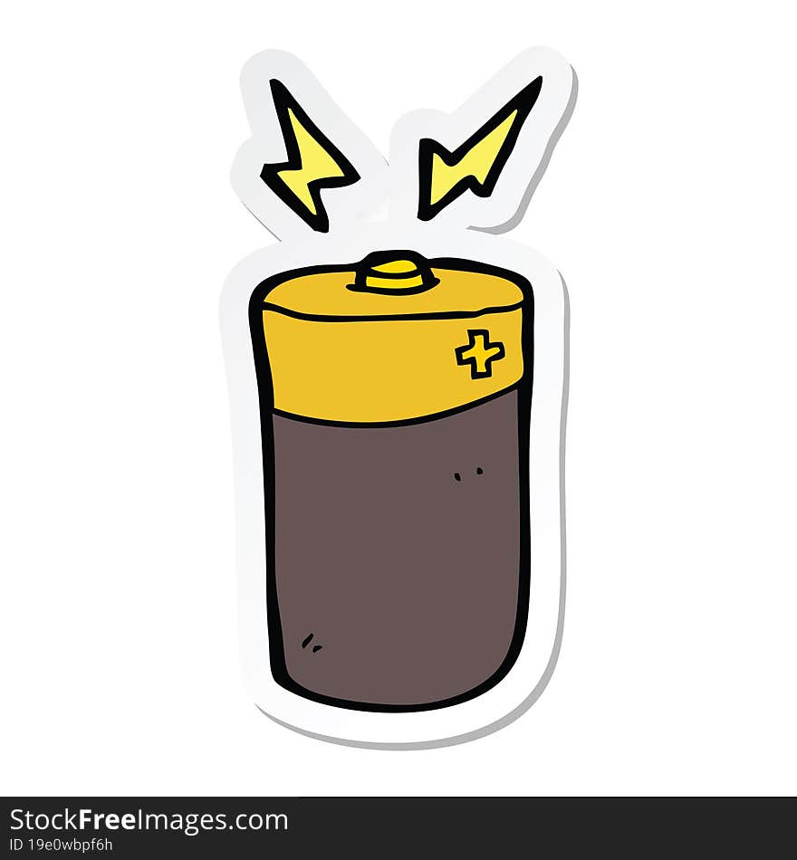 sticker of a cartoon battery