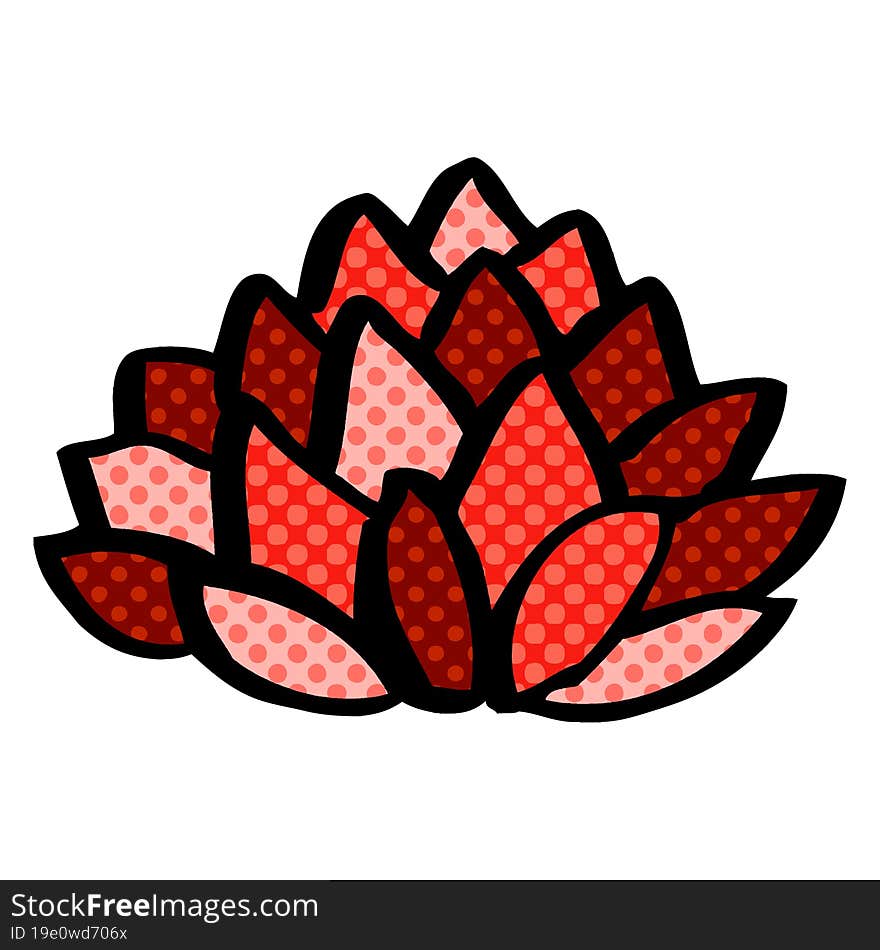 Cartoon Doodle Flowering Lotus