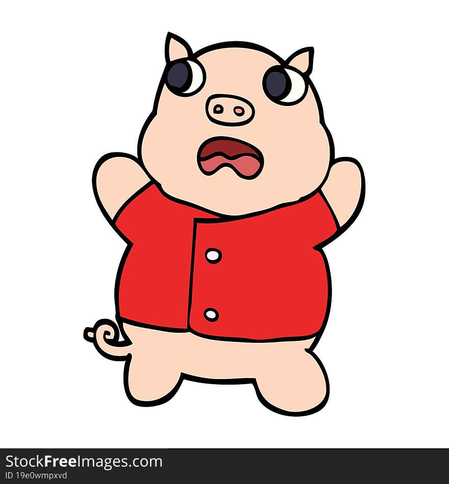 Cartoon Doodle Funny Pig