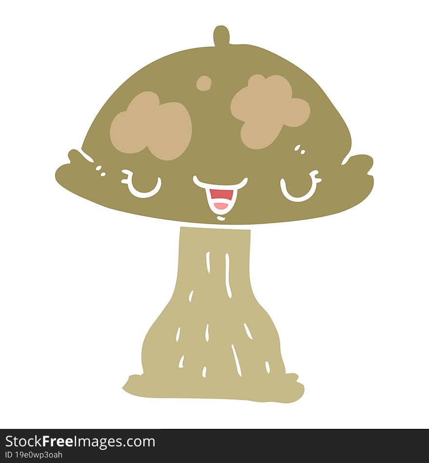 Flat Color Style Cartoon Toadstool