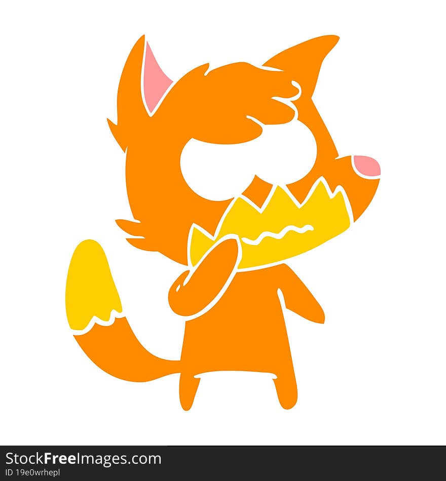 flat color style cartoon annoyed fox