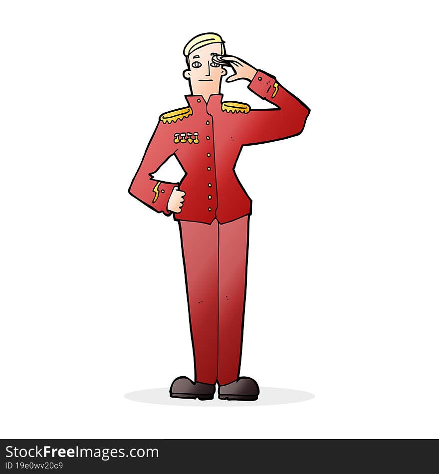 Cartoon Military Man In Dress Uniform