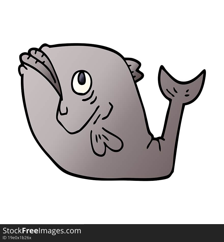 funny cartoon doodle fish