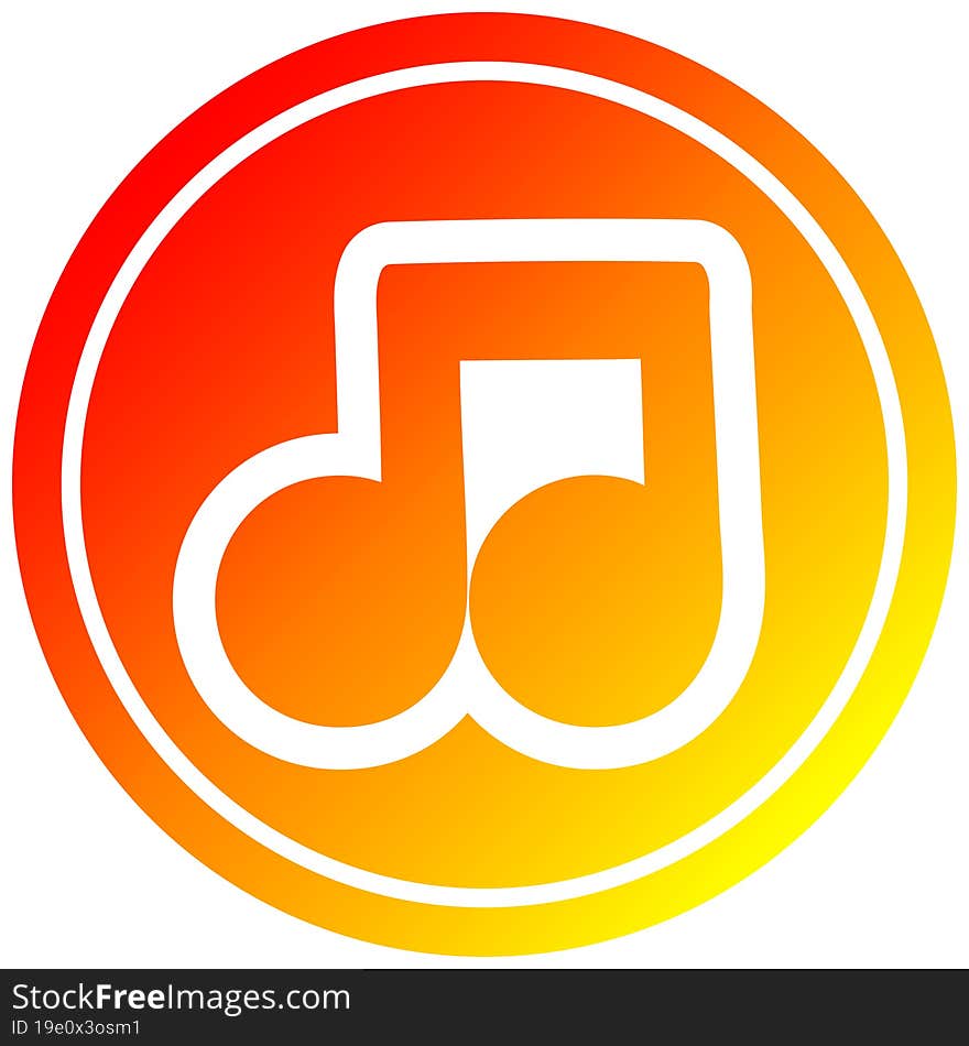 Musical Note Circular In Hot Gradient Spectrum