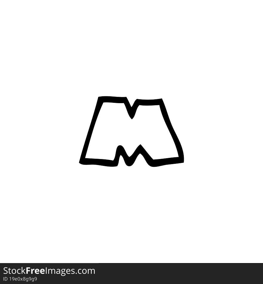 Line Drawing Cartoon Letter M