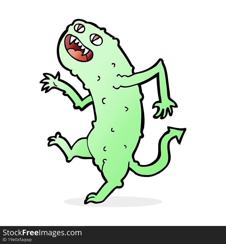 cartoon dancing monster. cartoon dancing monster