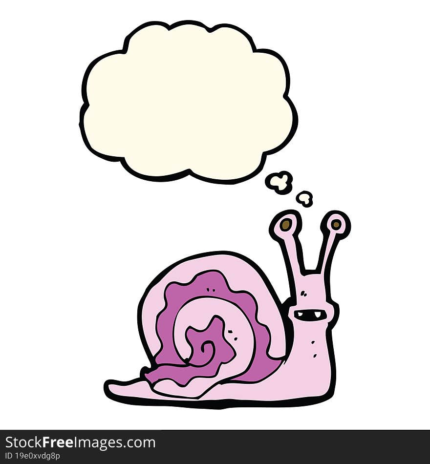 cartoon snail with thought bubble