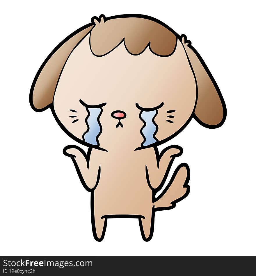 cartoon crying dog. cartoon crying dog