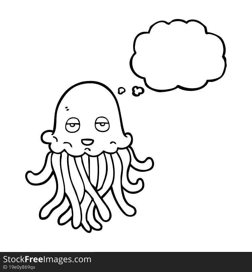 Thought Bubble Cartoon Octopus