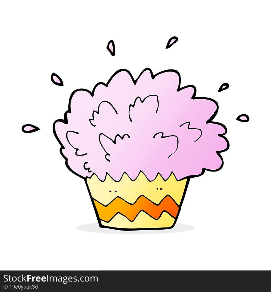 cartoon exploding cupcake