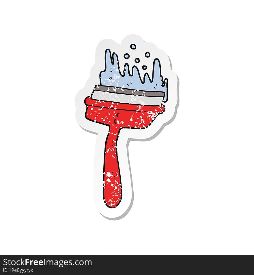 retro distressed sticker of a cartoon window cleaner