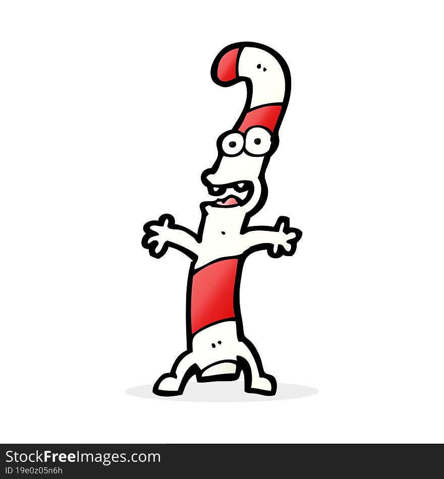 cartoon candy cane