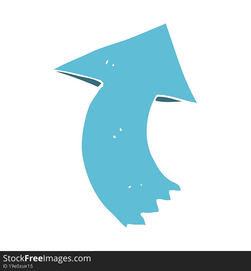 flat color style cartoon pointing arrow