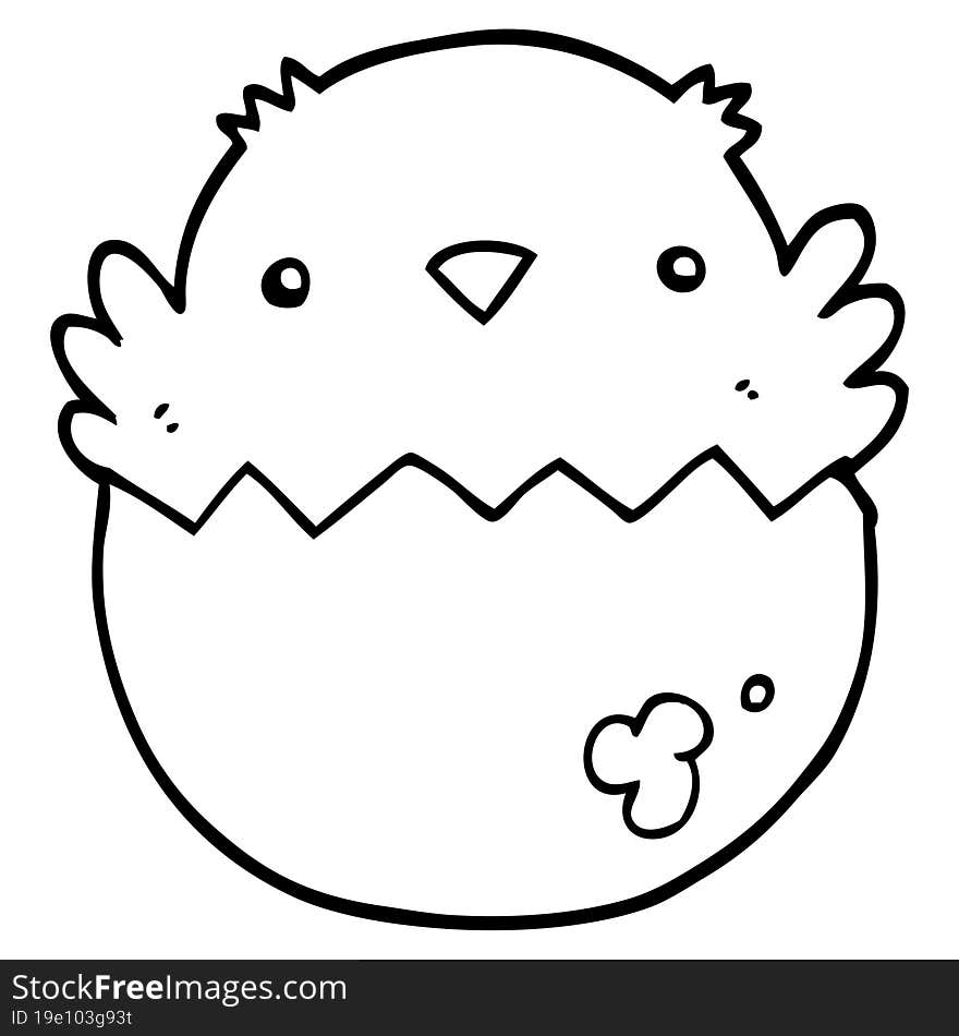 cartoon chick hatching from egg