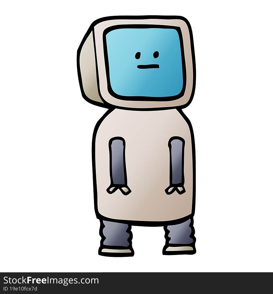 vector gradient illustration cartoon funny robot