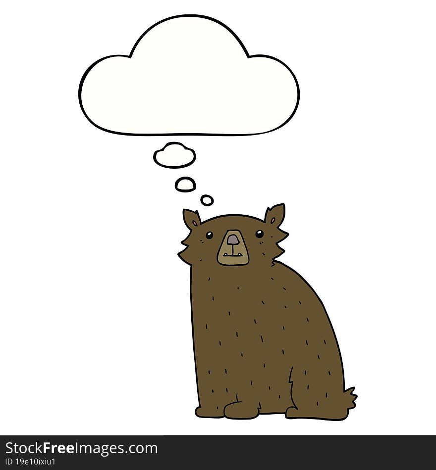 cartoon bear and thought bubble