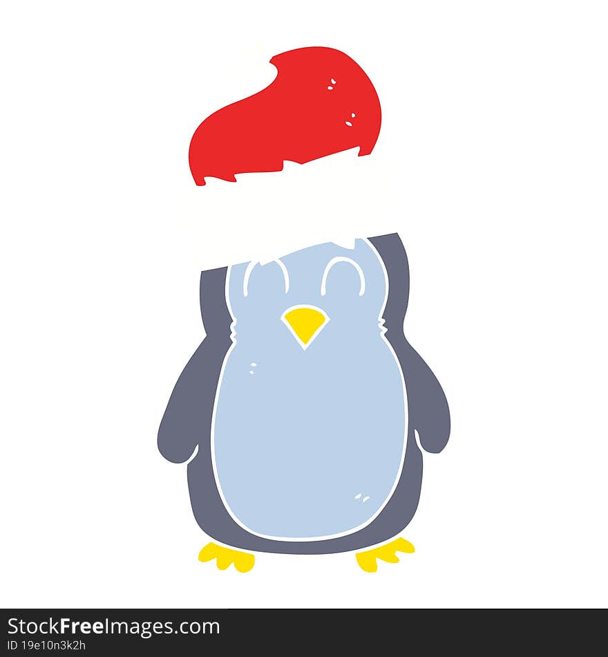 flat color illustration of penguin. flat color illustration of penguin