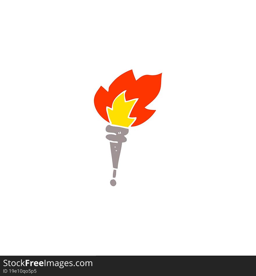 Cartoon Doodle Flaming Torch