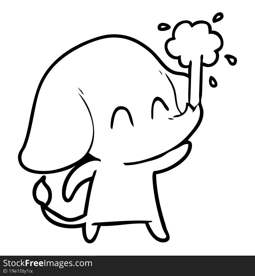 cute cartoon elephant spouting water. cute cartoon elephant spouting water