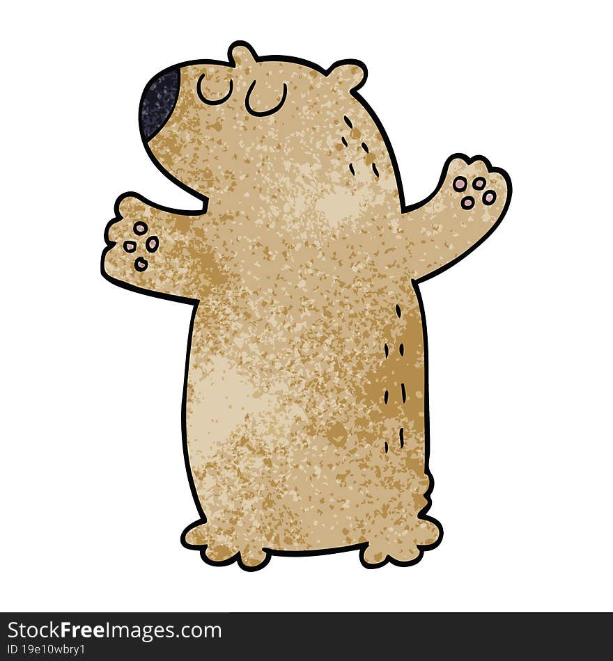 cartoon doodle bear standing