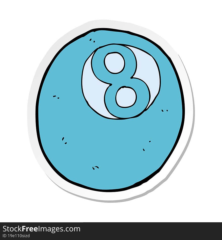 sticker of a cartoon pool ball