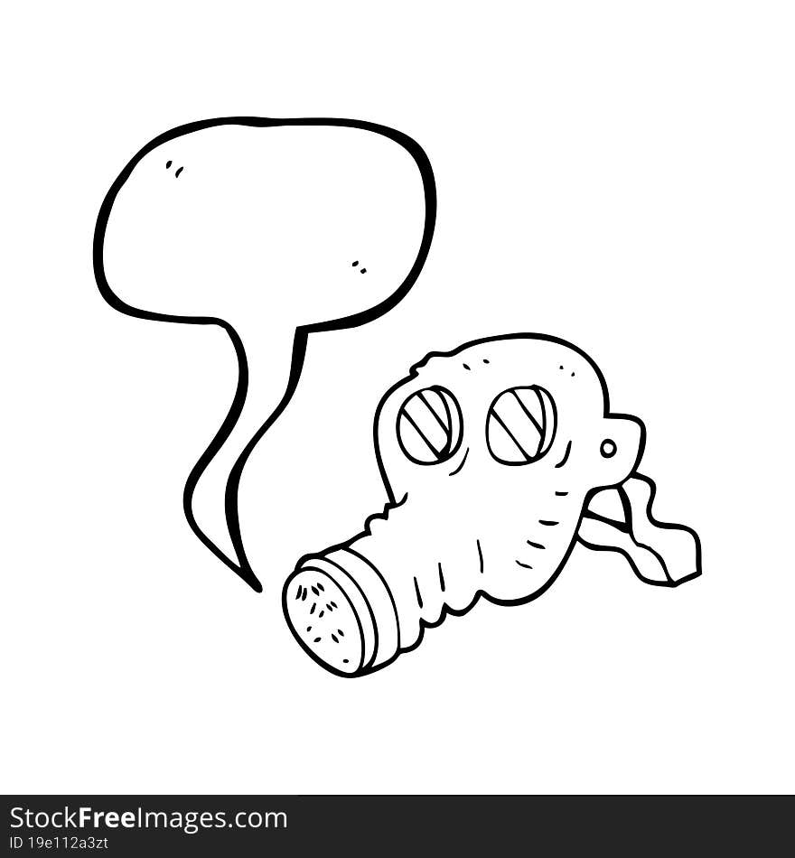 speech bubble cartoon gas mask