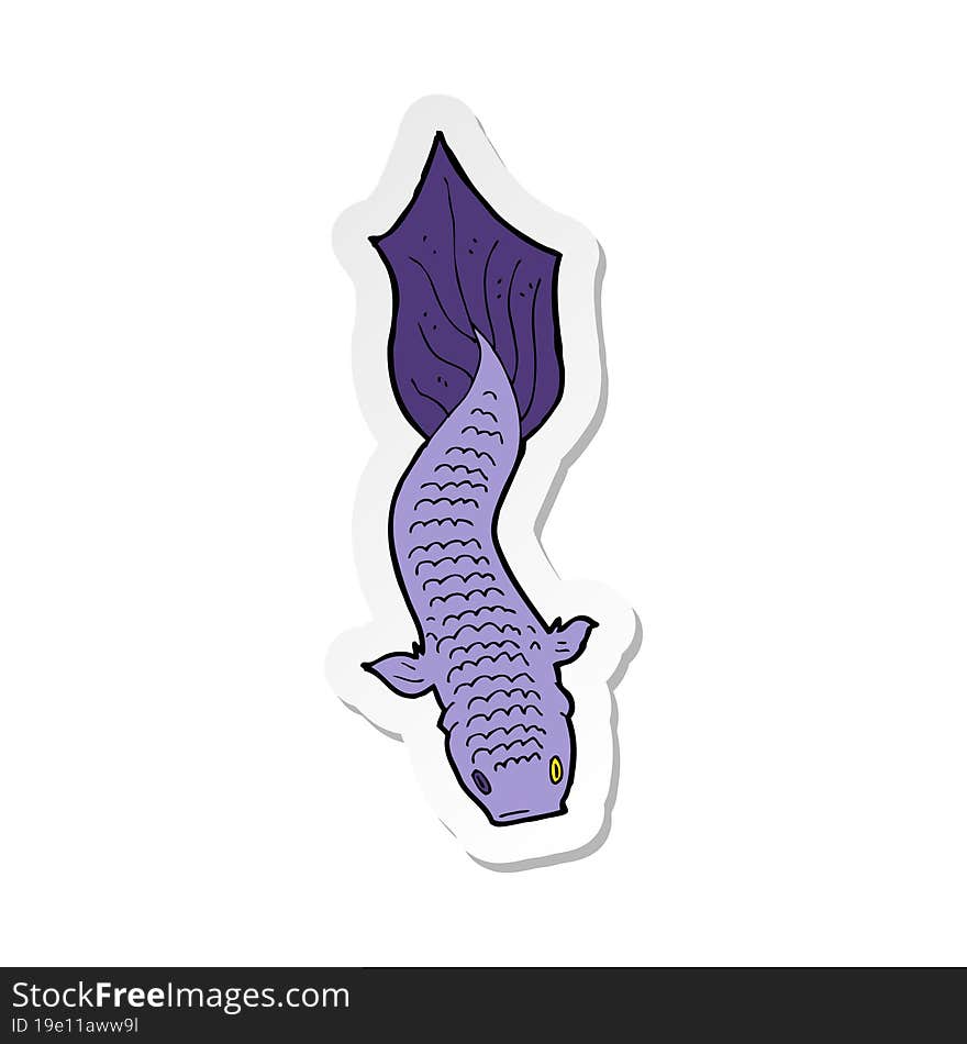 Sticker Of A Cartoon Fish