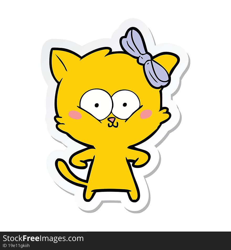 Sticker Of A Cartoon Cat