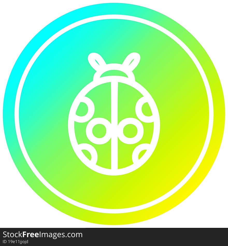 cute ladybug circular icon with cool gradient finish. cute ladybug circular icon with cool gradient finish