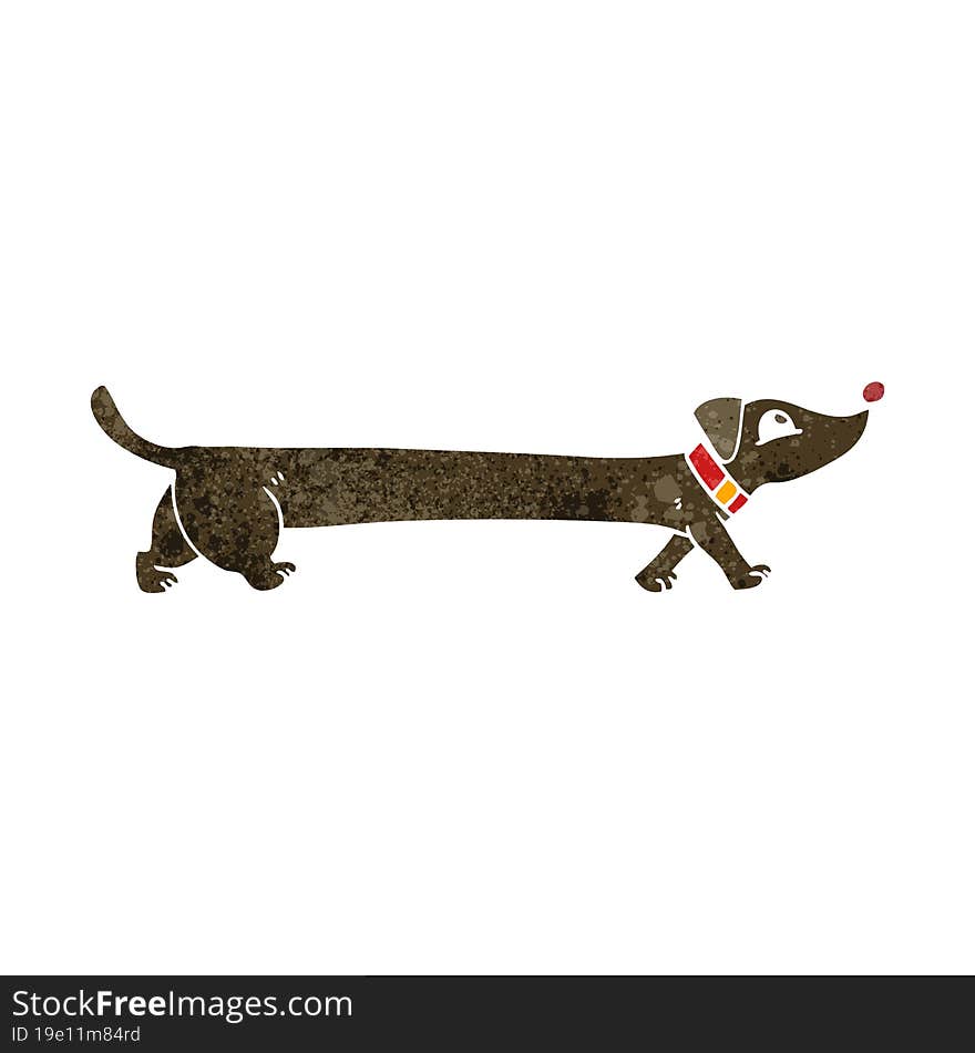 retro cartoon dachshund