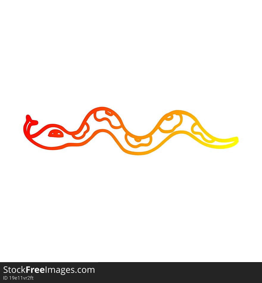 warm gradient line drawing cartoon snake