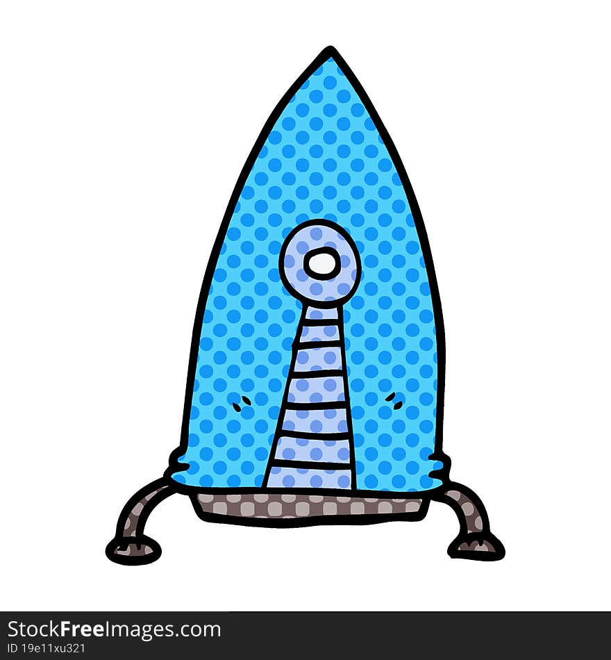 cartoon doodle space rocket