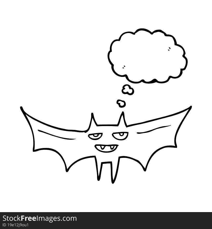 thought bubble cartoon halloween bat