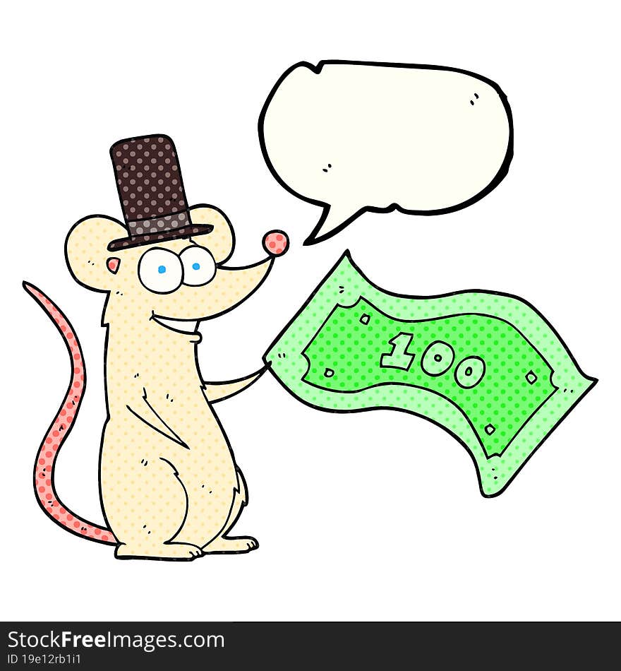 Comic Book Speech Bubble Cartoon Rich Mouse