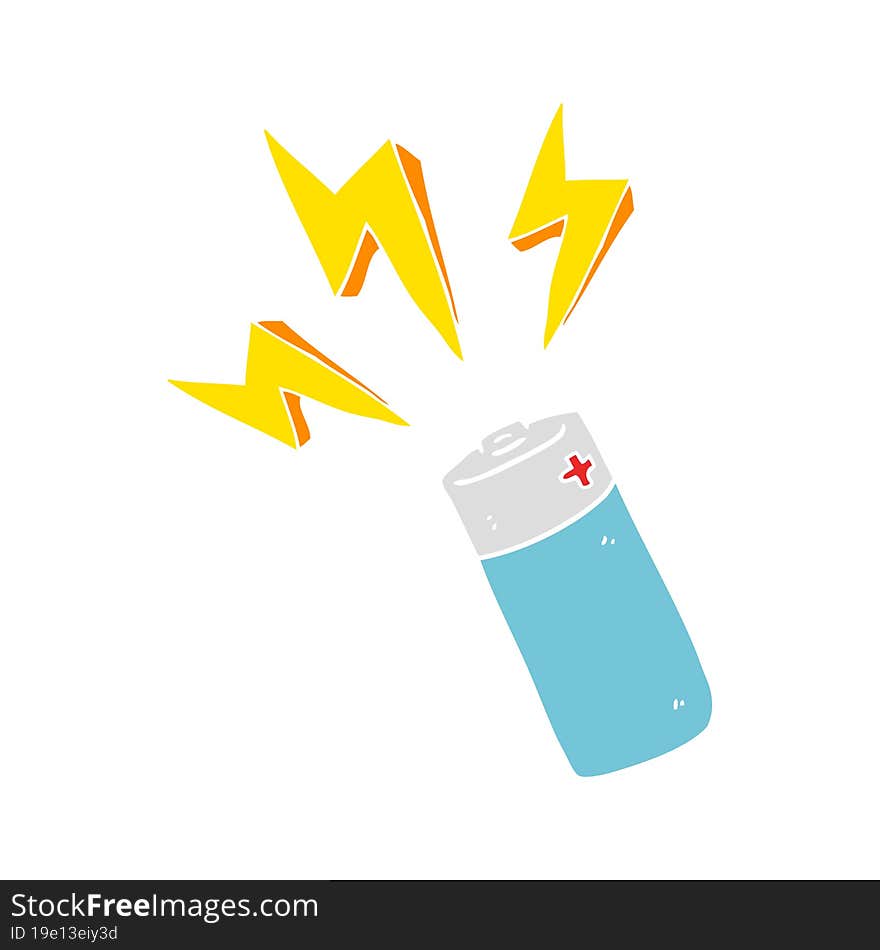 flat color illustration of battery. flat color illustration of battery