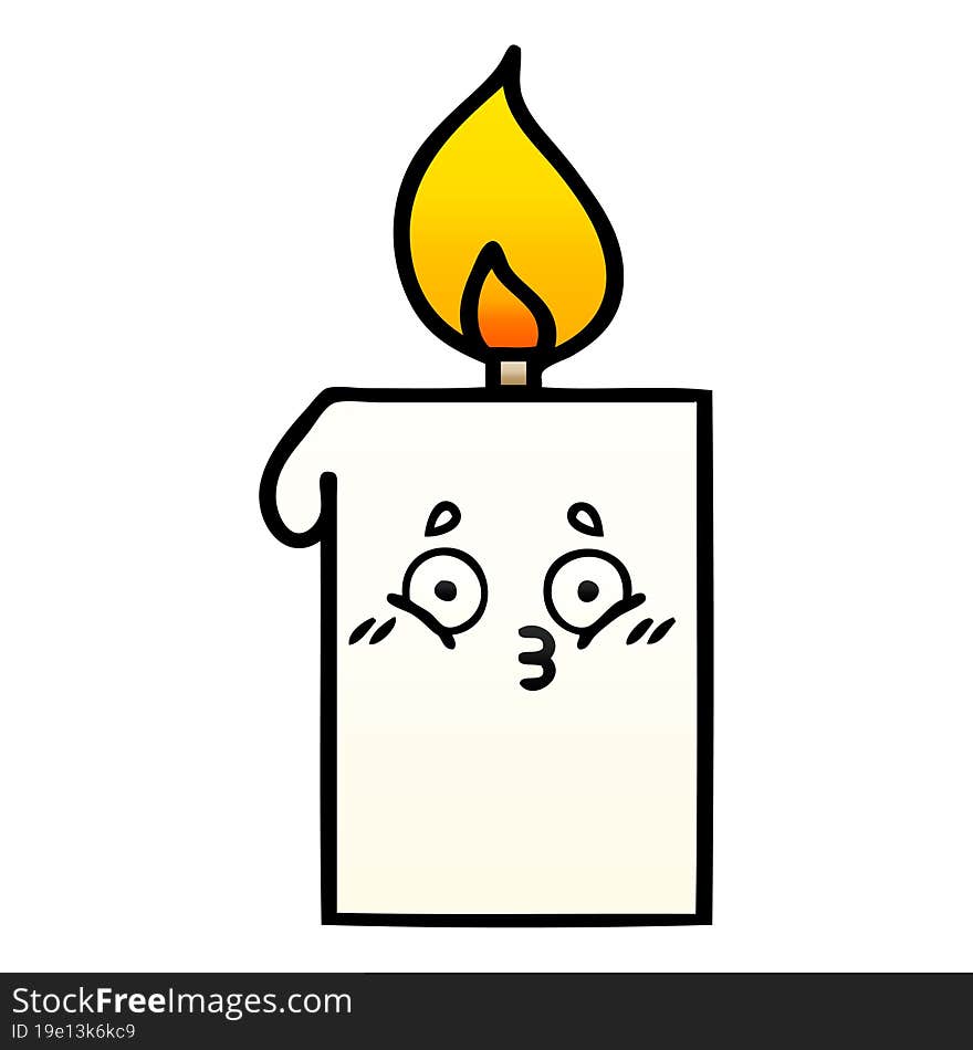 gradient shaded cartoon lit candle