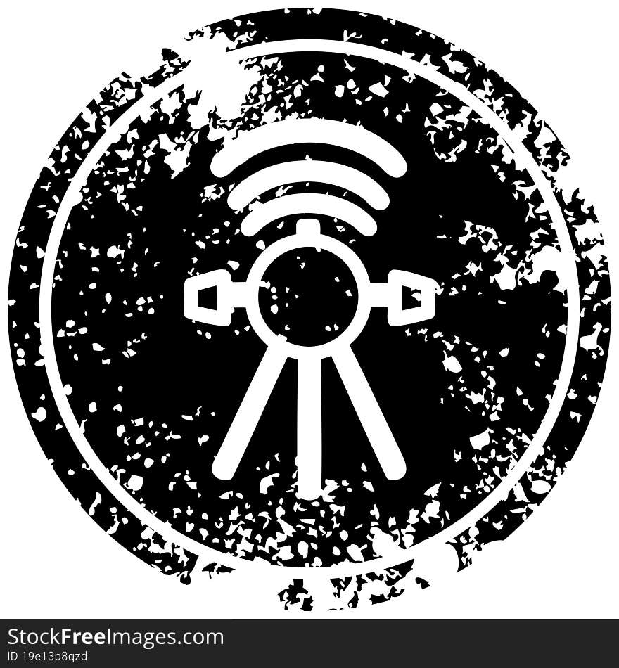 communications satellite distressed icon