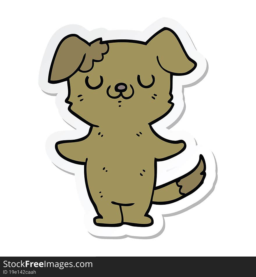 sticker of a cartoon puppy