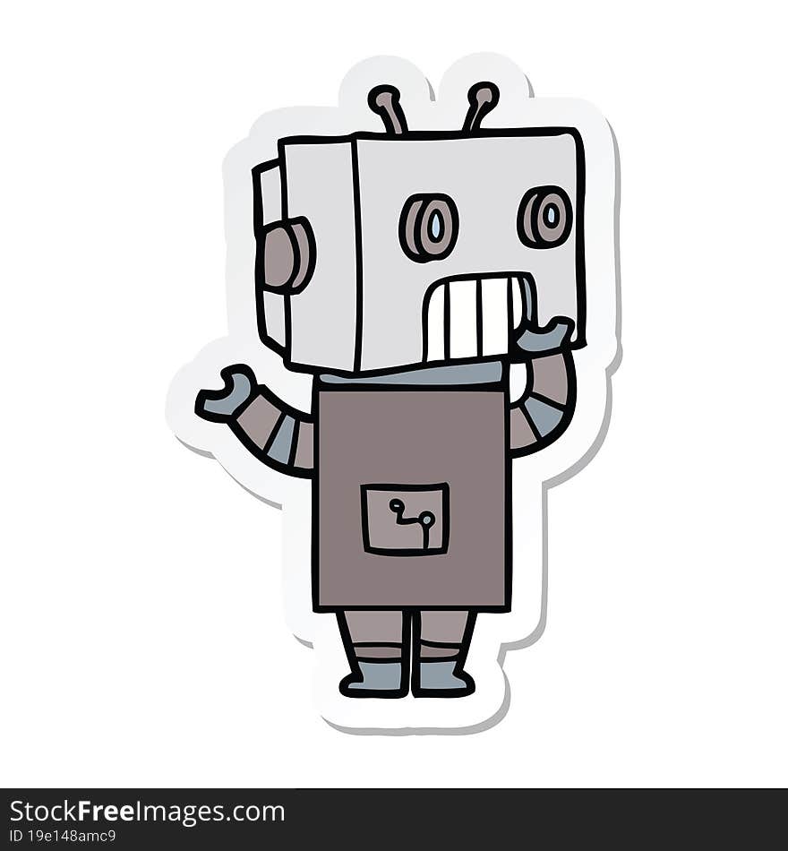 sticker of a cartoon robot