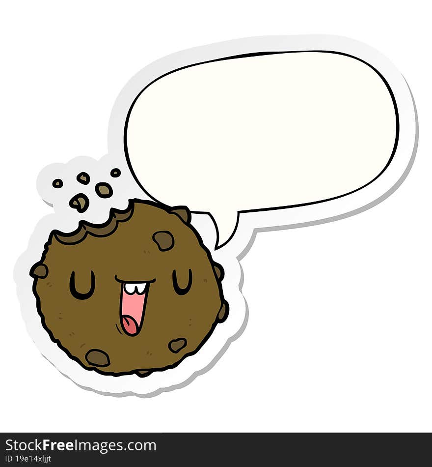 cartoon cookie and speech bubble sticker